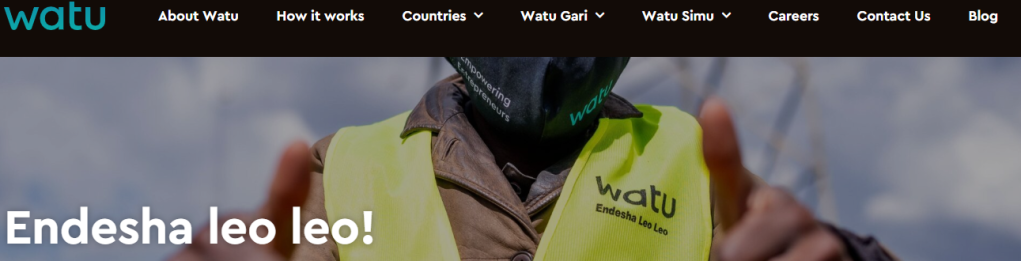 An screenshot of an image of Watu Credit website