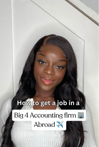 An image of a woman showing the big 4 accounting firms